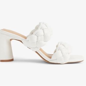 Express braided white block heel sandals. Worn a couple times. Discontinued.